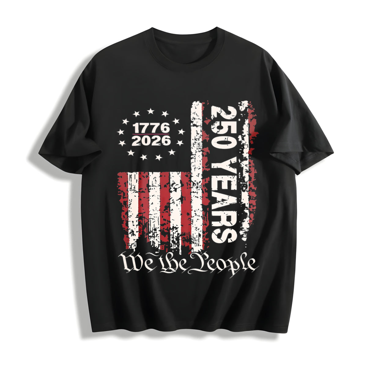 250th America Anniversary Cotton T-Shirt - Black