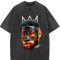 Bron James Mask Masked Bron Basketball Graphic Design King T-Shirt Crewneck Cotton