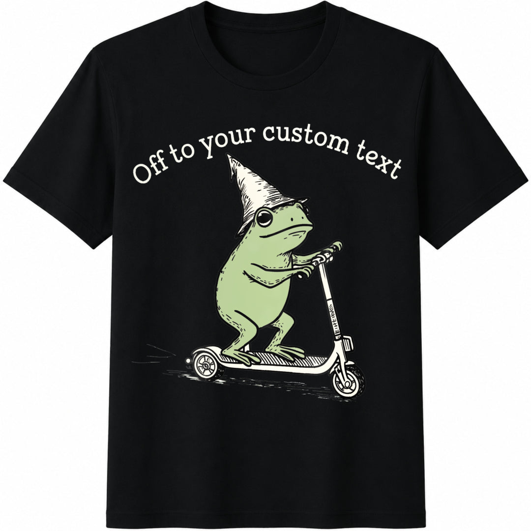 Text Funny Frog Teacher Back To School Text Teacher Cotton T-Shirt - Black