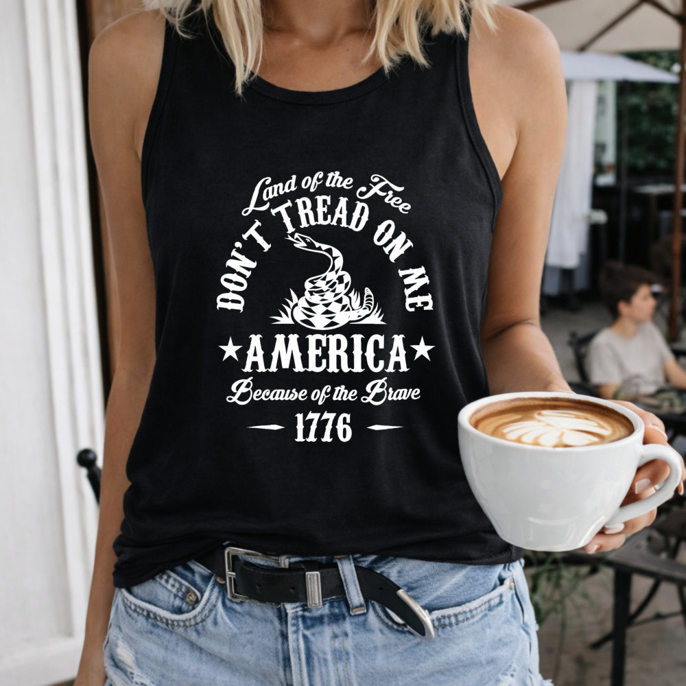 America Land Of Free Women's Tank Top - Black