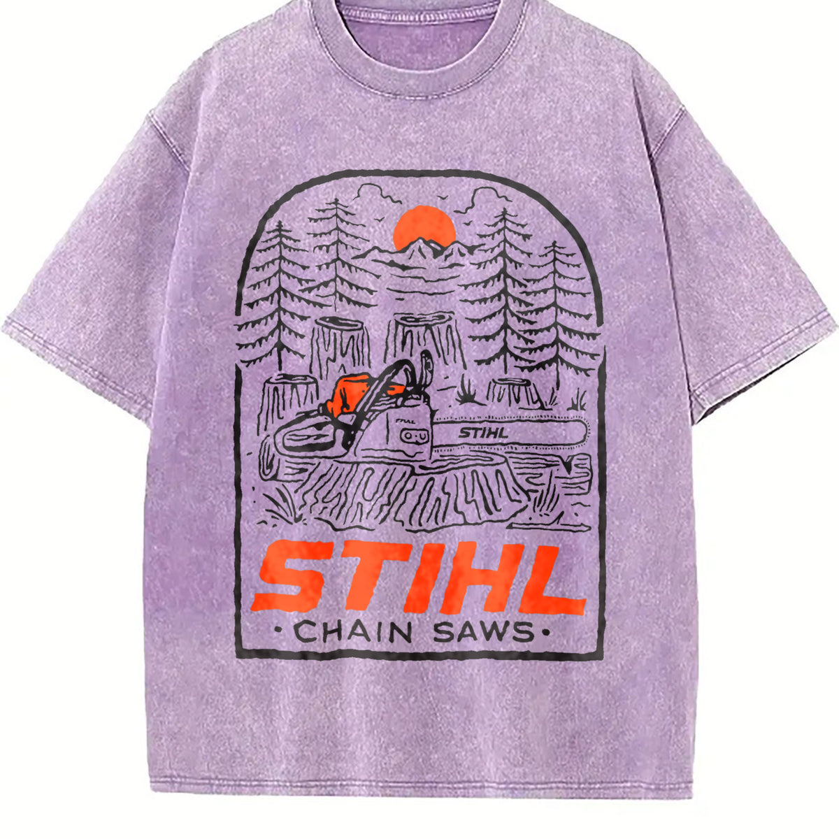 Stihl Chainsaw Forest Vintage Washed T-Shirt - product view