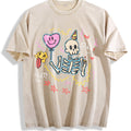 Party Skeleton with Balloons Vintage Washed T-Shirt - Beige