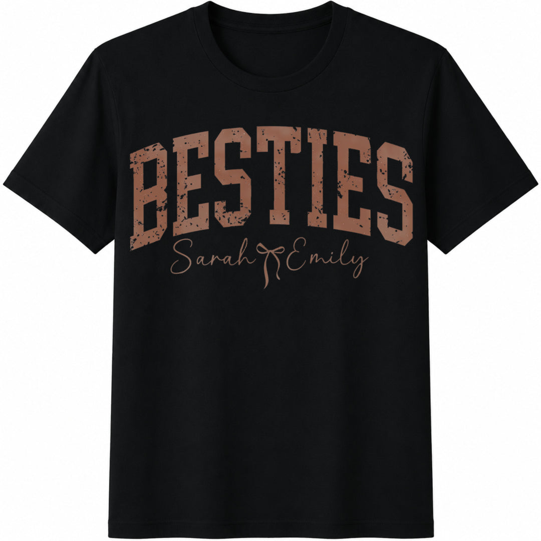 Besties Cotton T-Shirt - Black