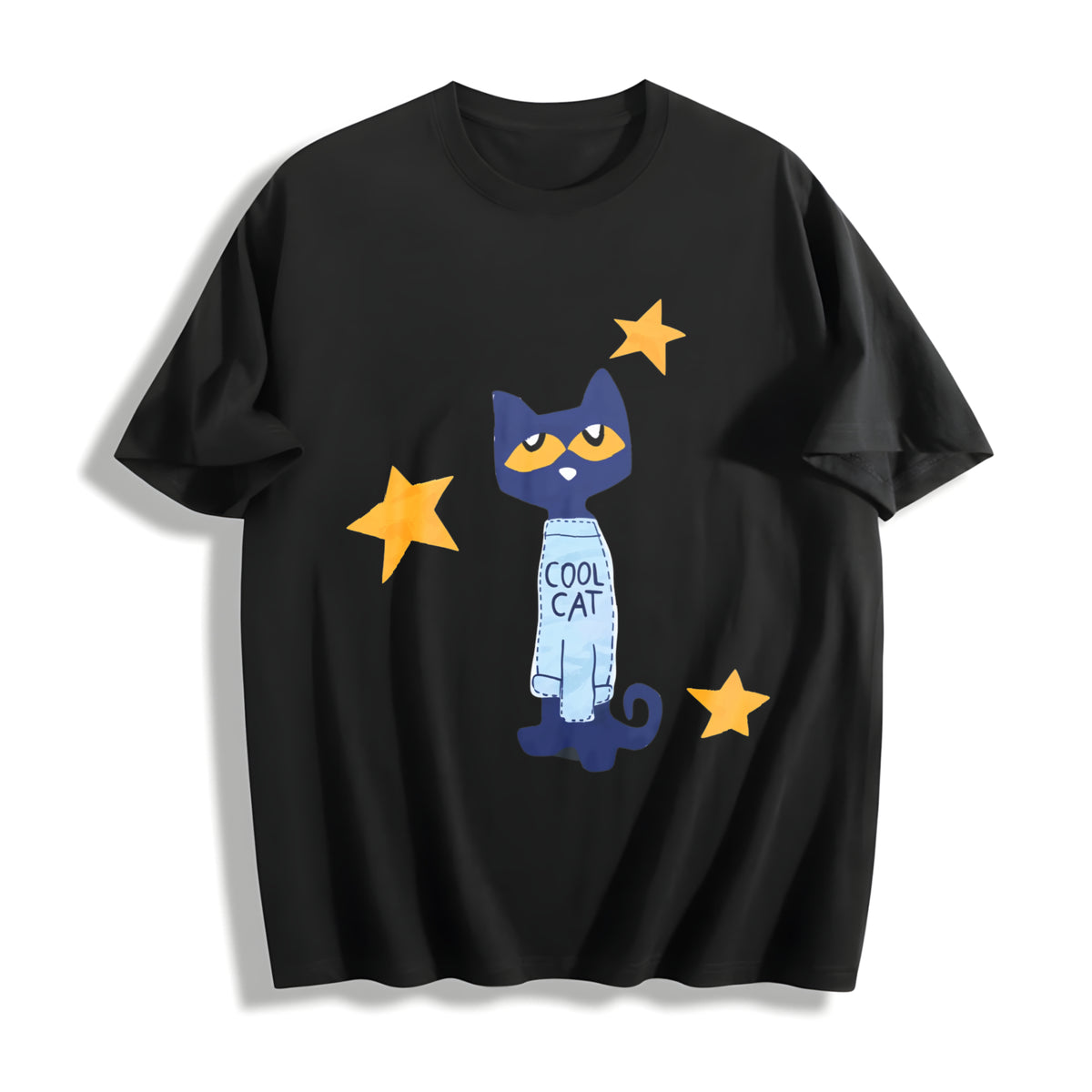 Statement : Black With Text Cotton T-Shirt - Black
