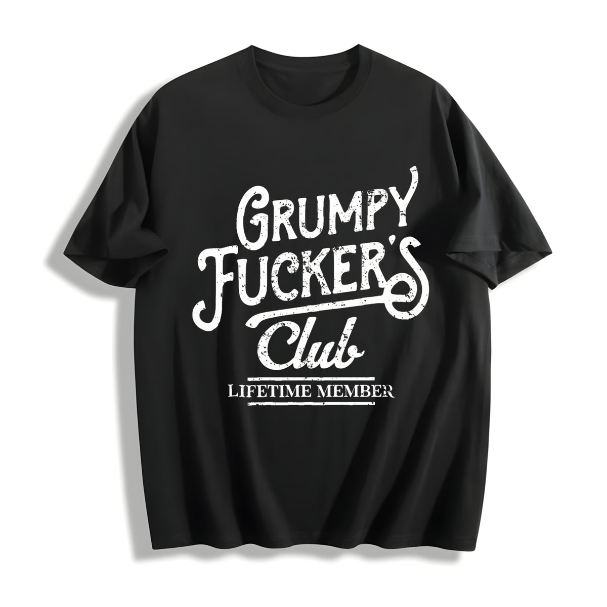 Funny Grumpy F Ckers Club Sarcastic Novelty For Funny Cool Cotton T-Shirt - Black
