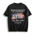 Descendant Of A Patriot Cotton T-Shirt - Black