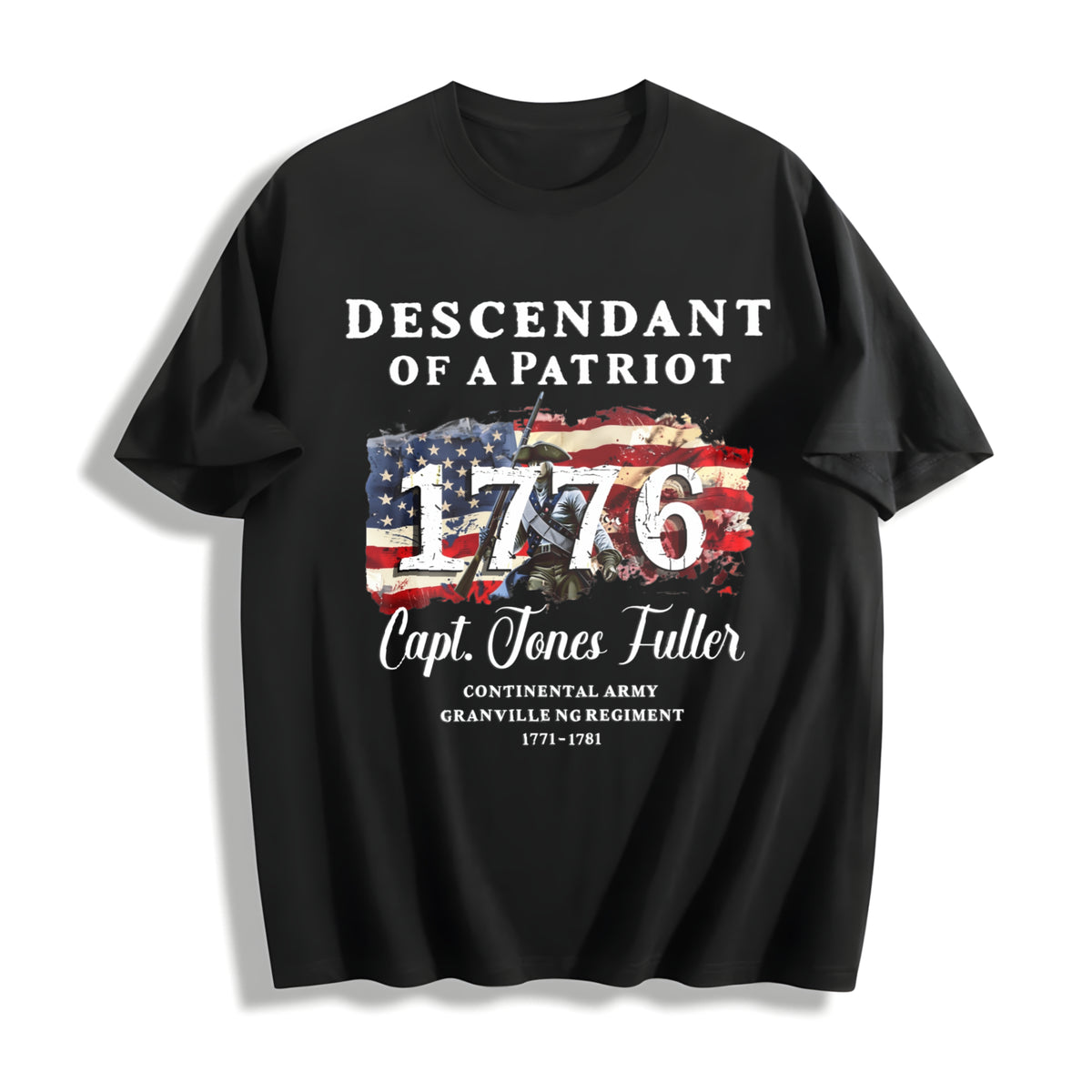 Descendant Of A Patriot Cotton T-Shirt - Black