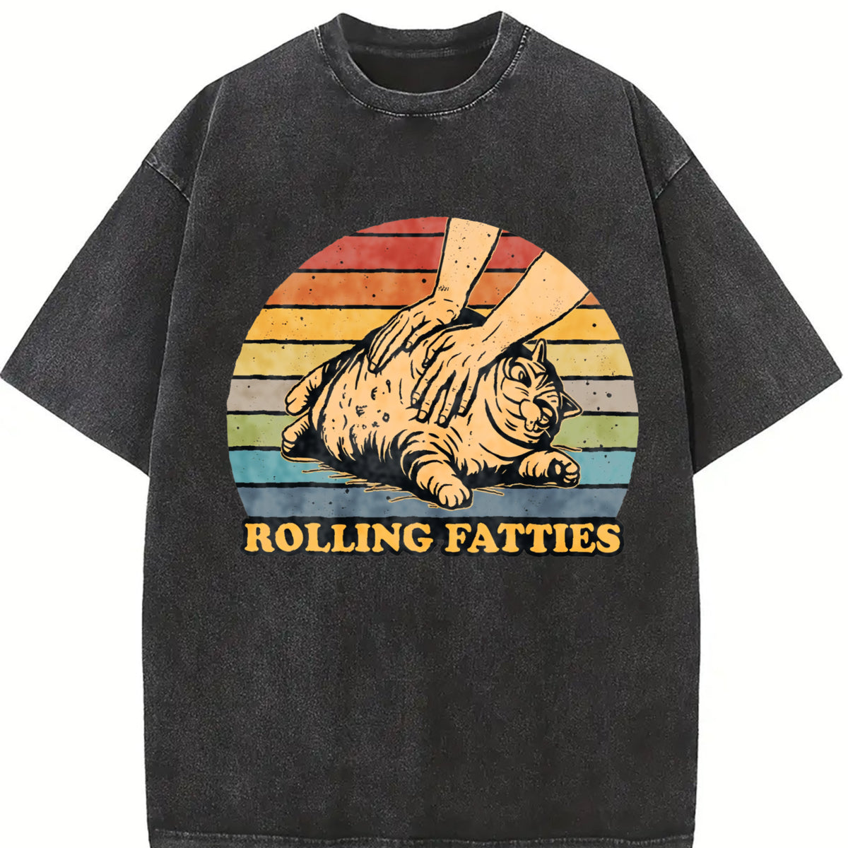 Cat Rolling Fatties Funny T-Shirt,High-quality print,Soft and comfortable,Simple and practical,Made in USA