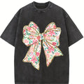 Coquette Bow Tshirt, Floral Bow Tee, Coquette Aesthetic Soft Girl Era Tshirt ,Girlie Girl Shirt Ribbon Shirt Gift, Oversized Top Womenswear Casual