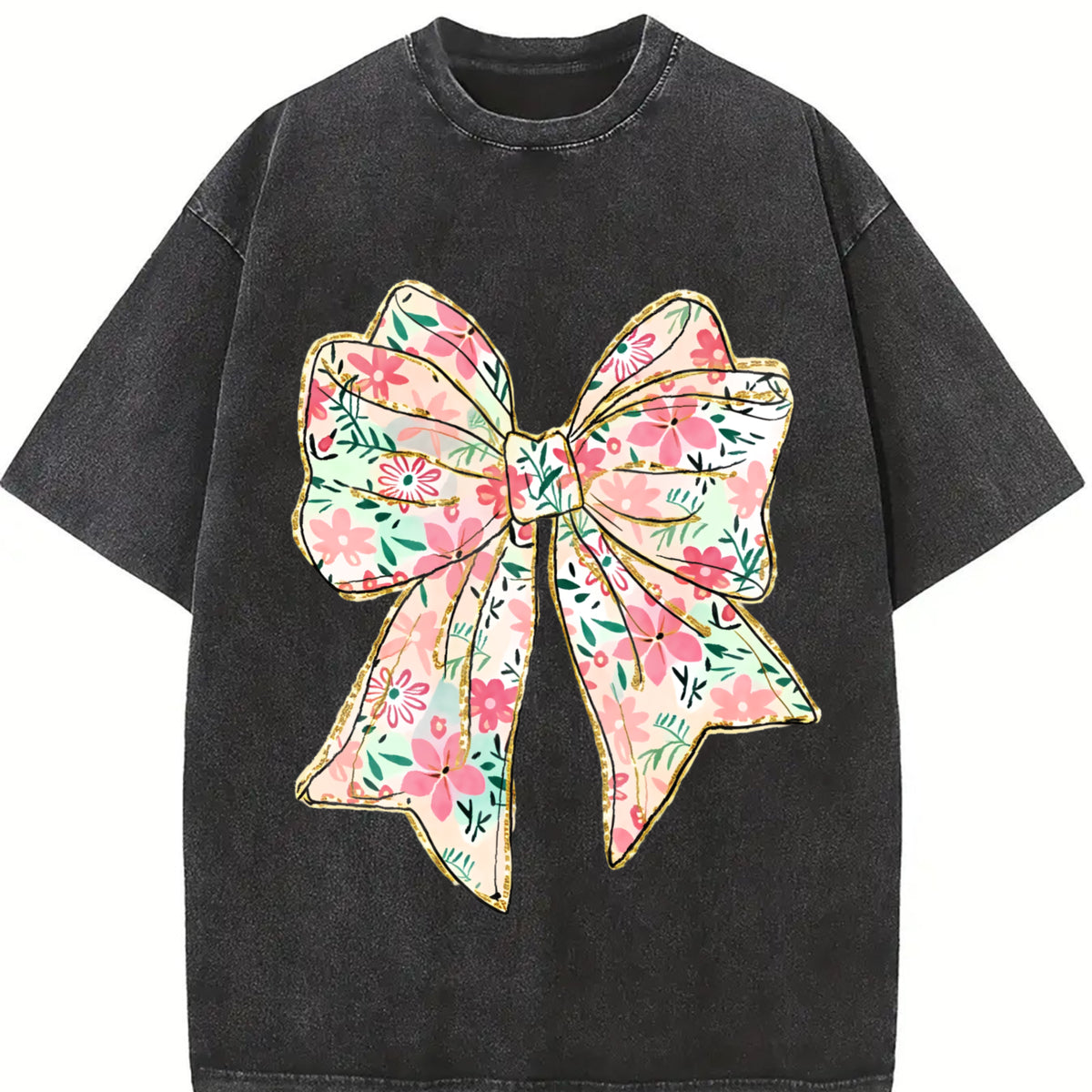 Coquette Bow Tshirt, Floral Bow Tee, Coquette Aesthetic Soft Girl Era Tshirt ,Girlie Girl Shirt Ribbon Shirt Gift, Oversized Top Womenswear Casual