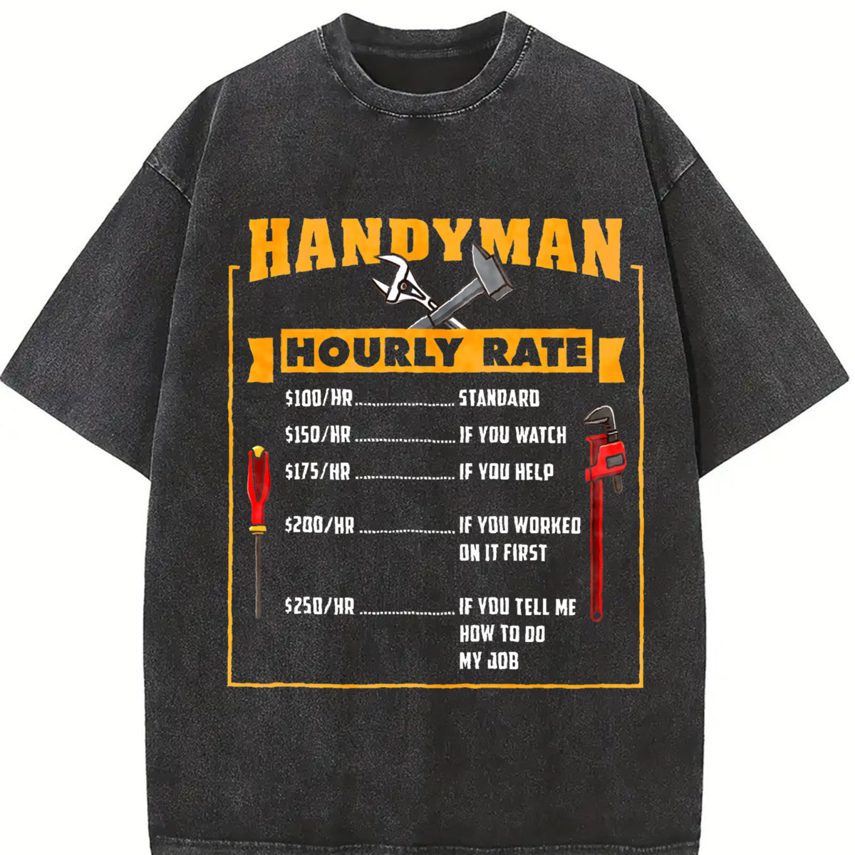 Handyman Hourly Rate Gift For Handyman Dad T-Shirt  Black-Hoodie-front Black-Sweatshirt-front