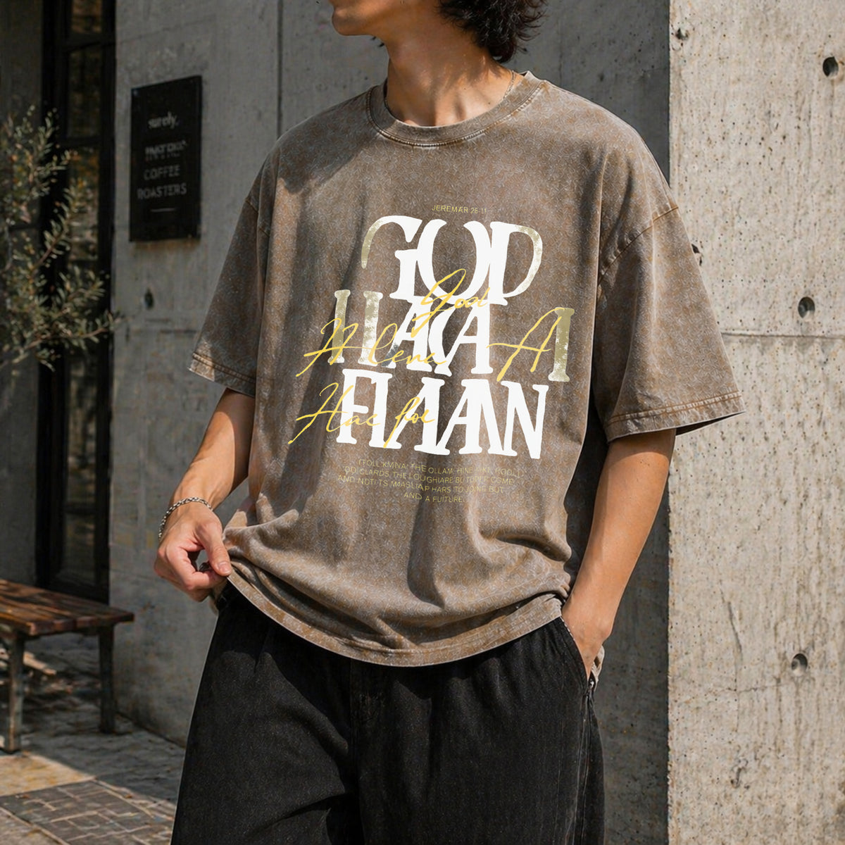 Christian - God Has A Plan Jeremiah 29:11 Vintage Washed T-Shirt - product view