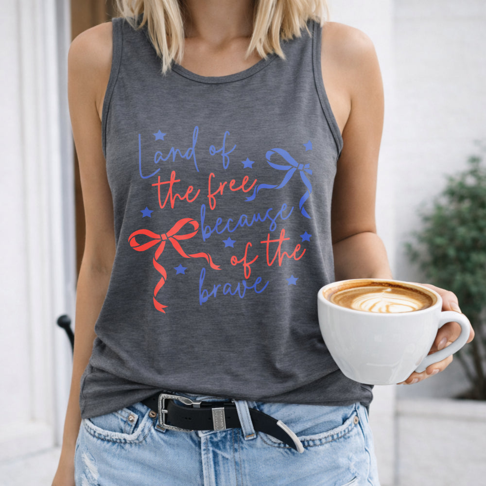Land Of The Free Because Of The Brave Coquette Memorial Day Women's Tank Top - product view