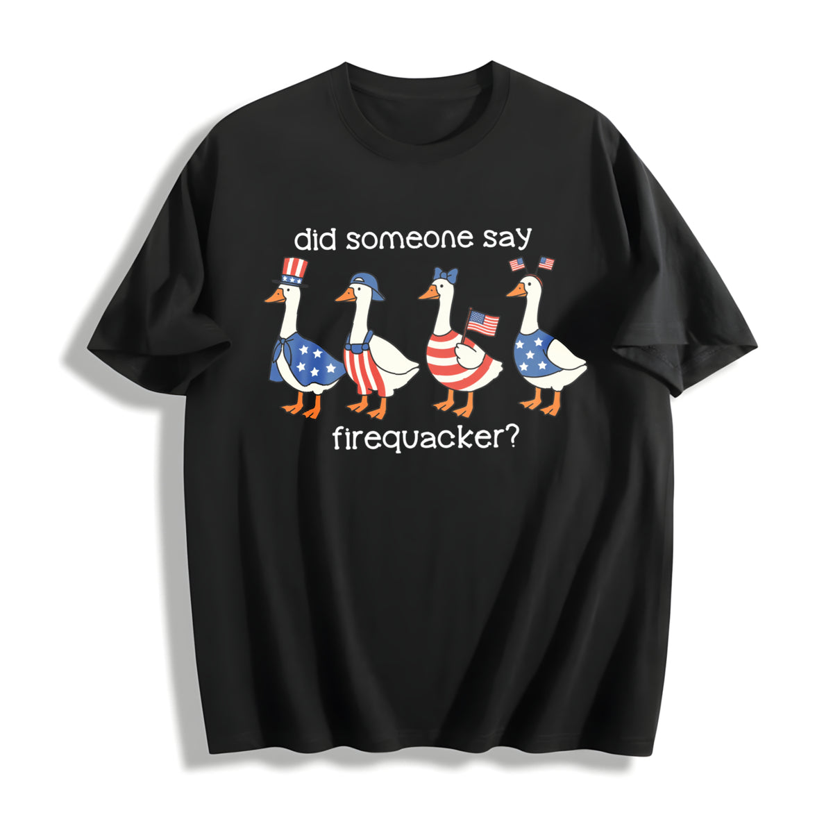 Firequacker Goose Cotton T-Shirt - Black