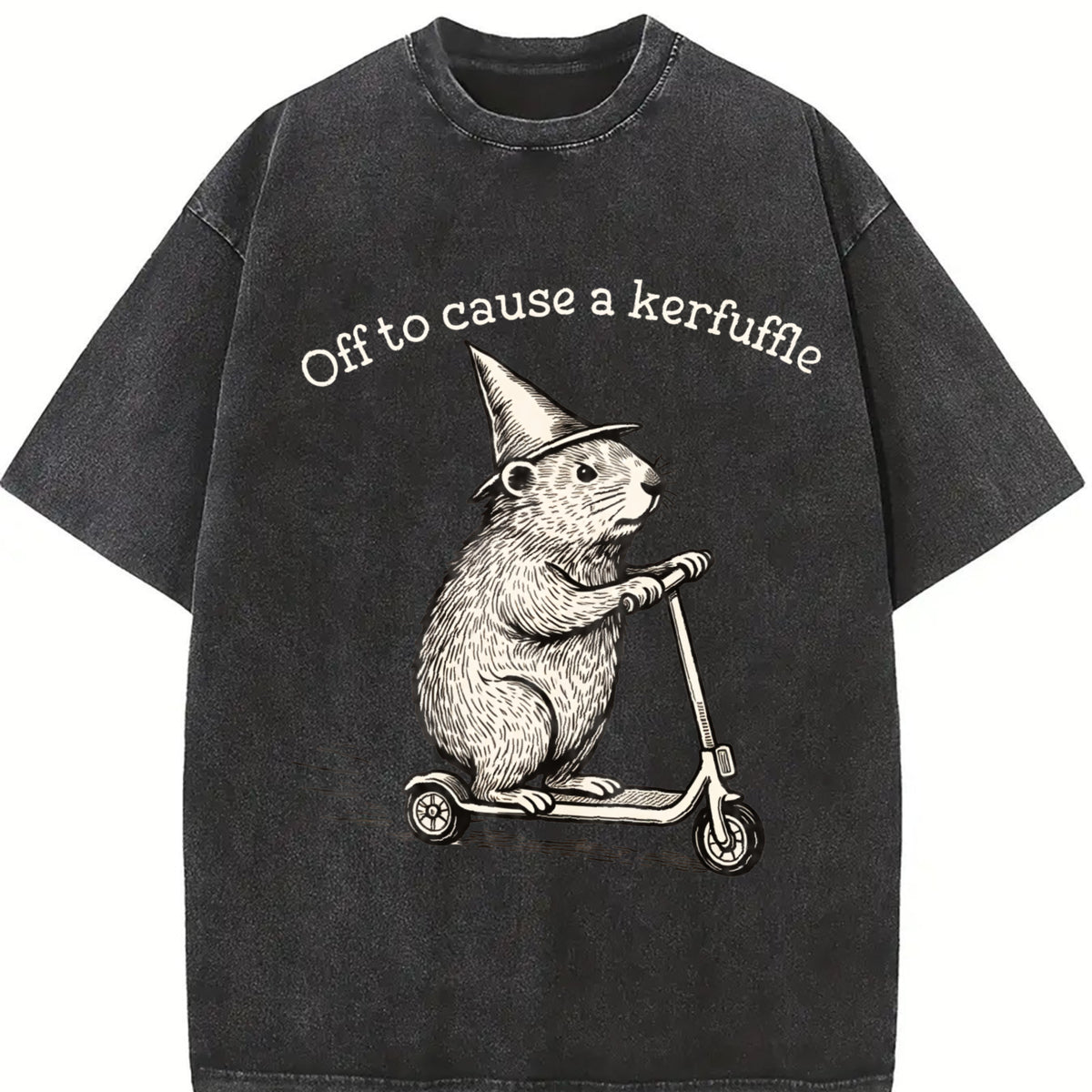 Off To Cause A Kerfuffle Comfort Colors Shirt Funny Groundhog Scooter Tshirt Silly Animal Mental Health Tee Adult Humor Sarcastic T-Shirt