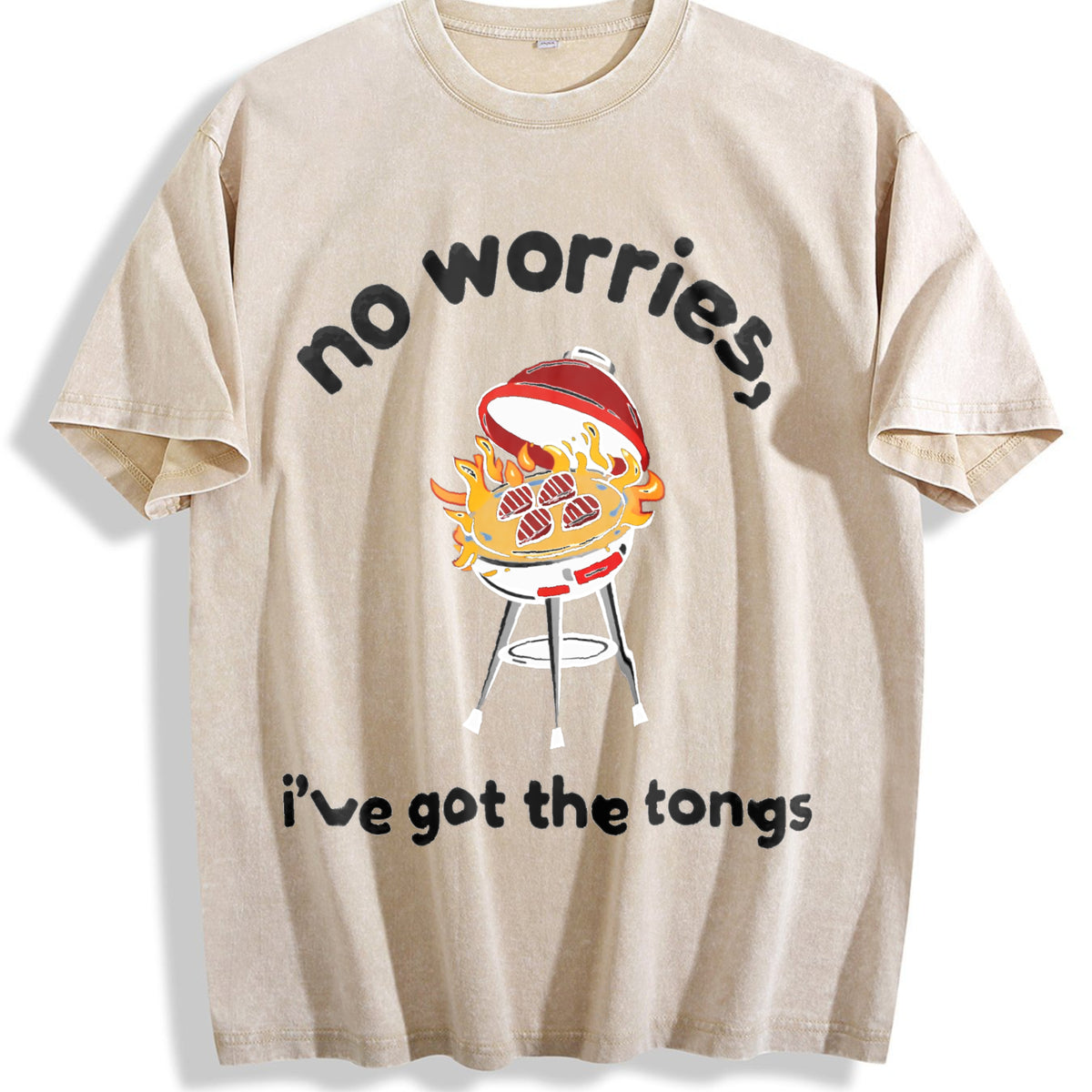 Funny Dad BBQ Vintage Washed T-Shirt - Beige