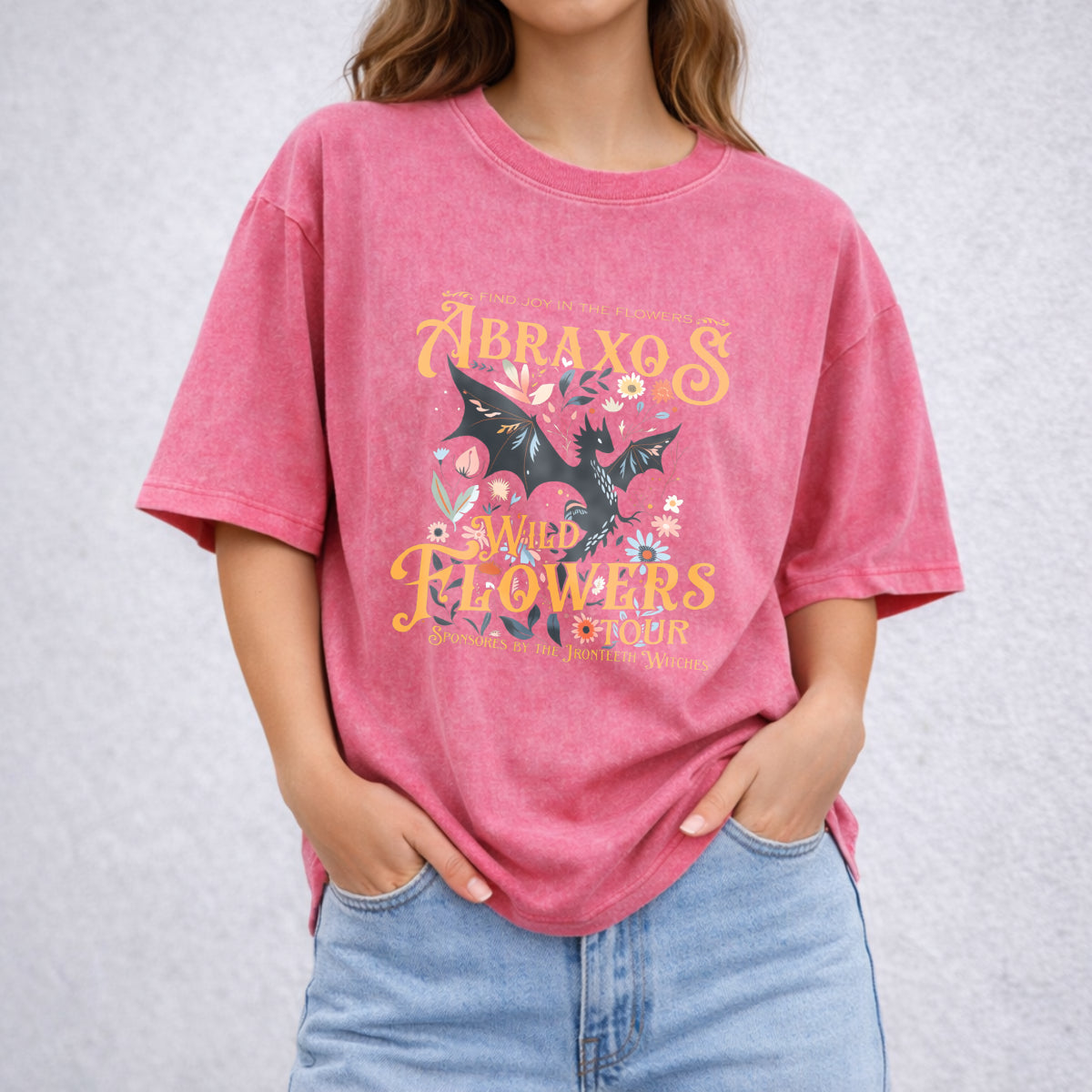 Abraxos Flower Vintage Washed T-Shirt - product view