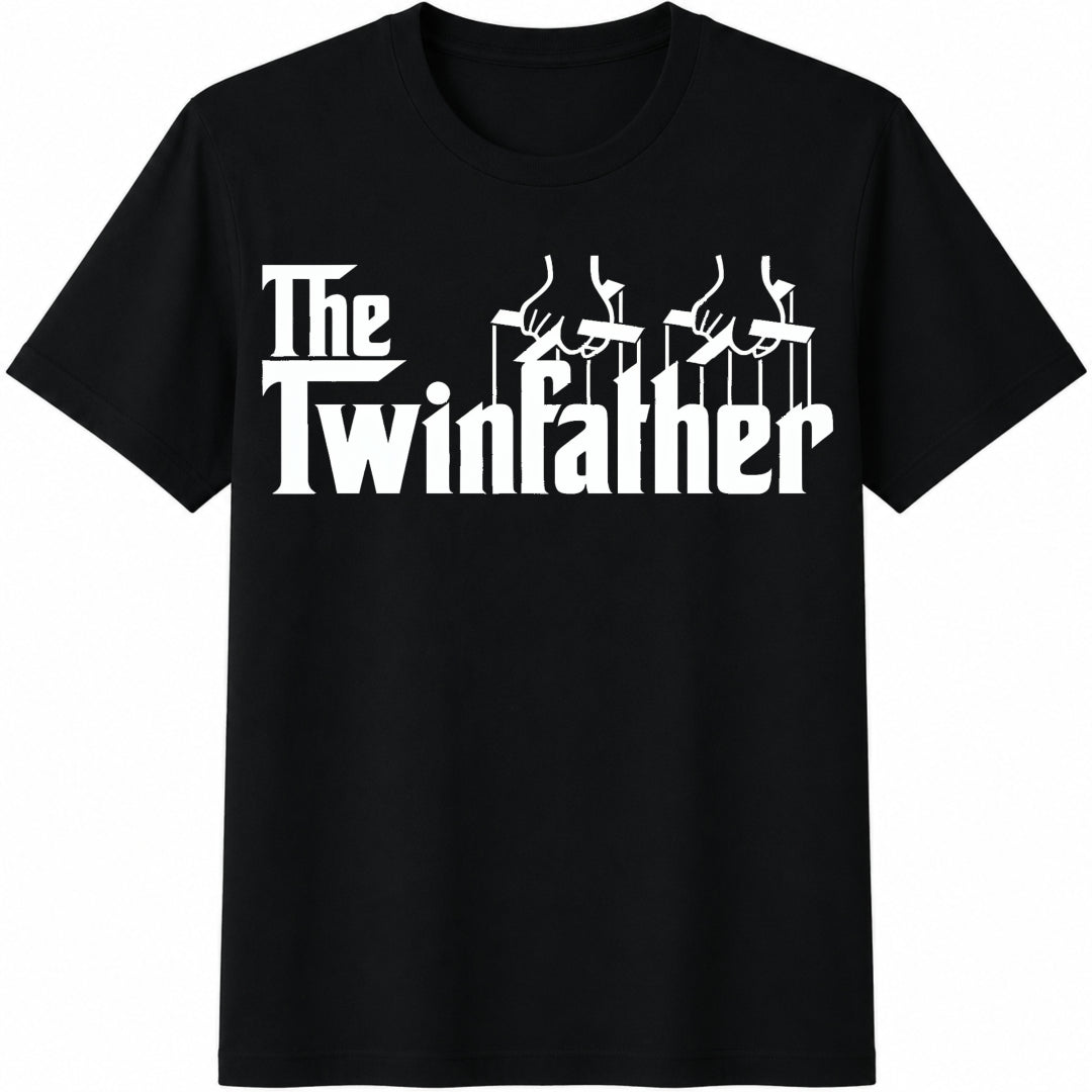 Dad Of Twins Proud Father Of Twins Classic Overachiver Small Cotton T-Shirt - Black
