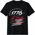 1776 Patriotic Cotton T-Shirt - Black