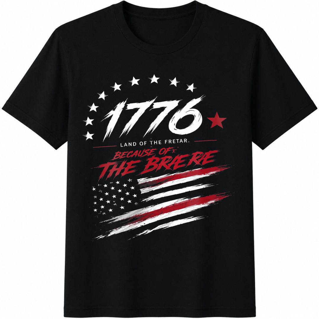 1776 Patriotic Cotton T-Shirt - Black