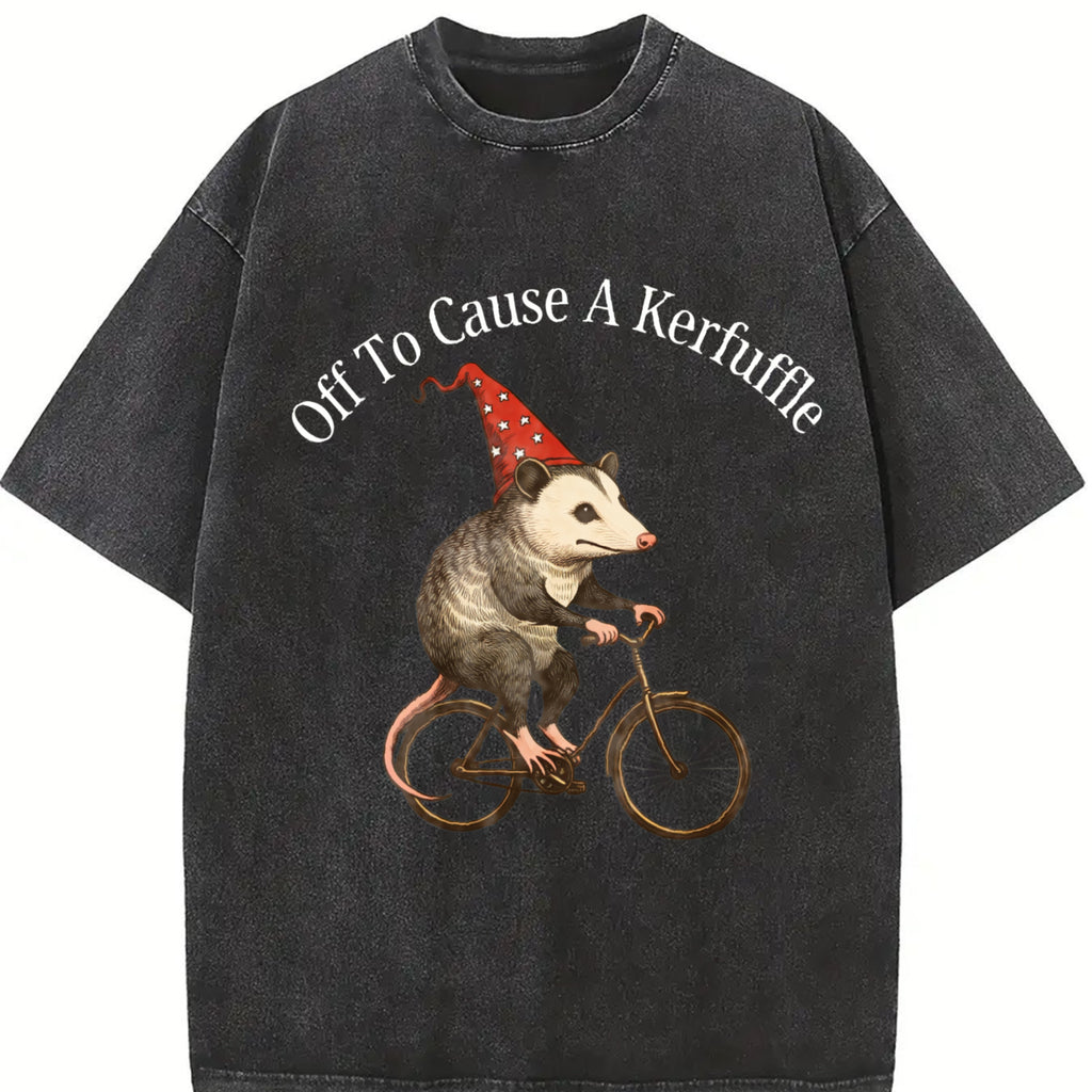 Comfort Colors Off To Cause A Kerfuffle Shirt, Funny Opossum T-Shirt, Opossum Meme Shirt, Mental Health Tee, Sarcastic Humor Sweatshirt, Animal Lover Gift