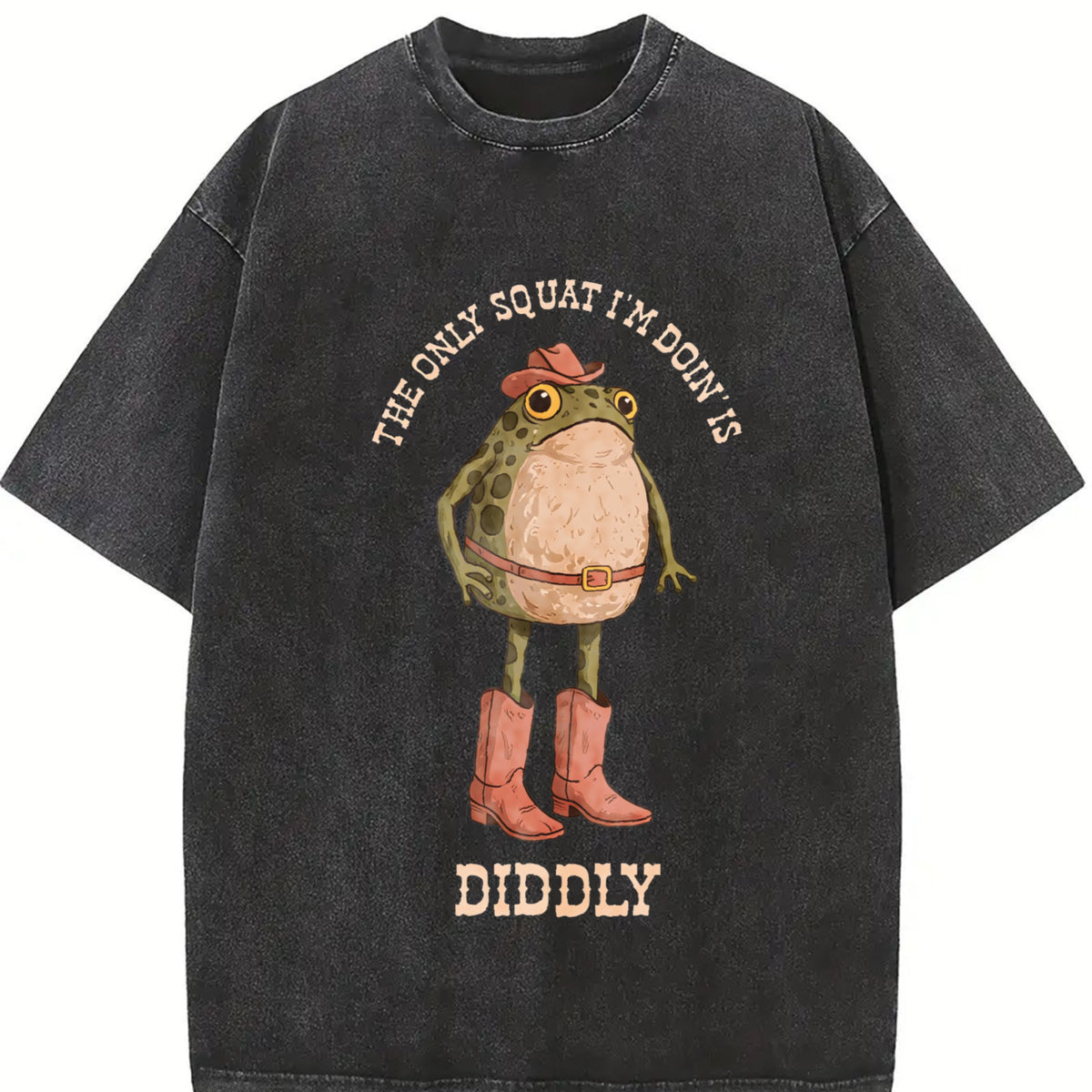 Comfort Colors The Only Squat I'm Doin' Is Diddly Shirt, Funny Cowboy Frog Shirt, Western Humor, Lazy Gym Shirt, Sarcastic Western
