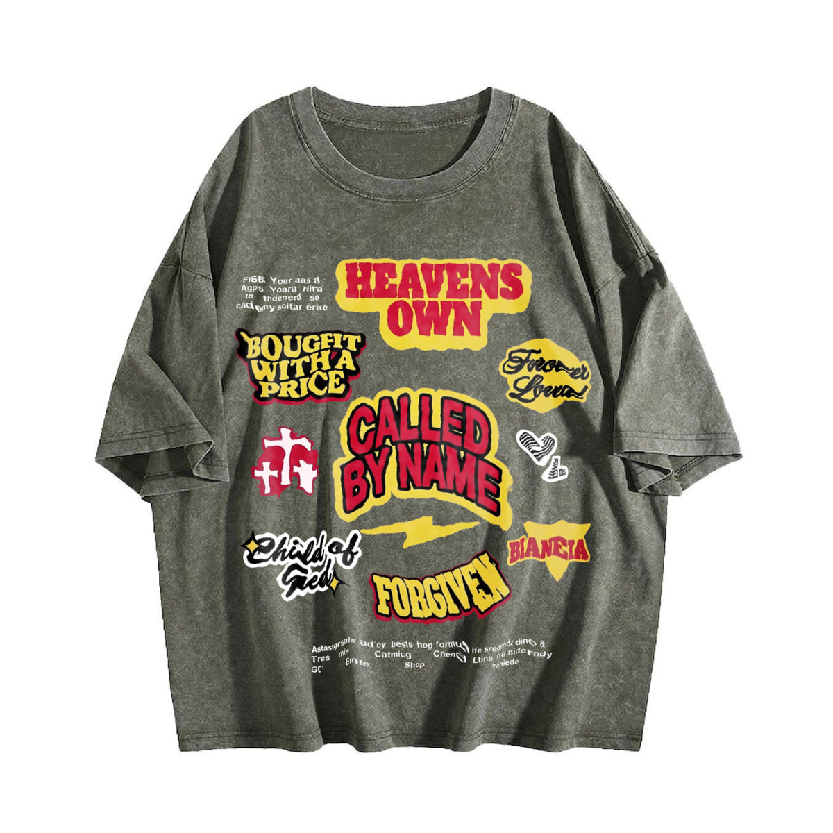 Christian Cross Vintage Washed T-Shirt - product view