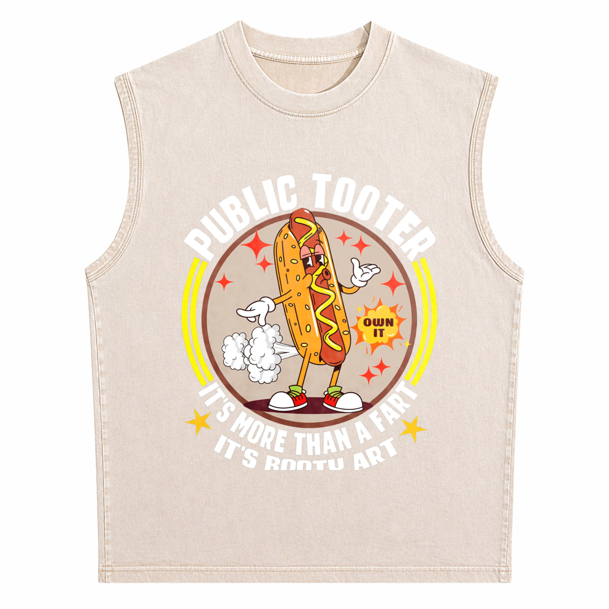 Public Tooter Funny Inappropriate Embarrassing Humor Men's Washed Tank Top - product view