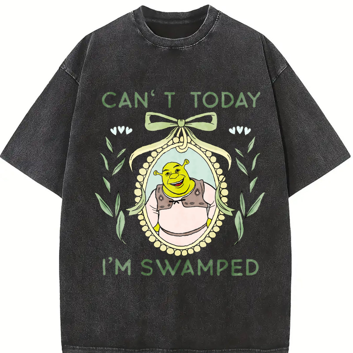 Shrekk Coquette Floral Tshirt, Can't Today I'm Swamped Shreekk Funny Trending Shirt, Shreekk Face Meme Shirt, Cartoon Tee
