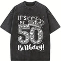 100% Cotton Unisex 50 years old It's my Birthday Funny 50th Birthday Women T-Shirt Casual Top