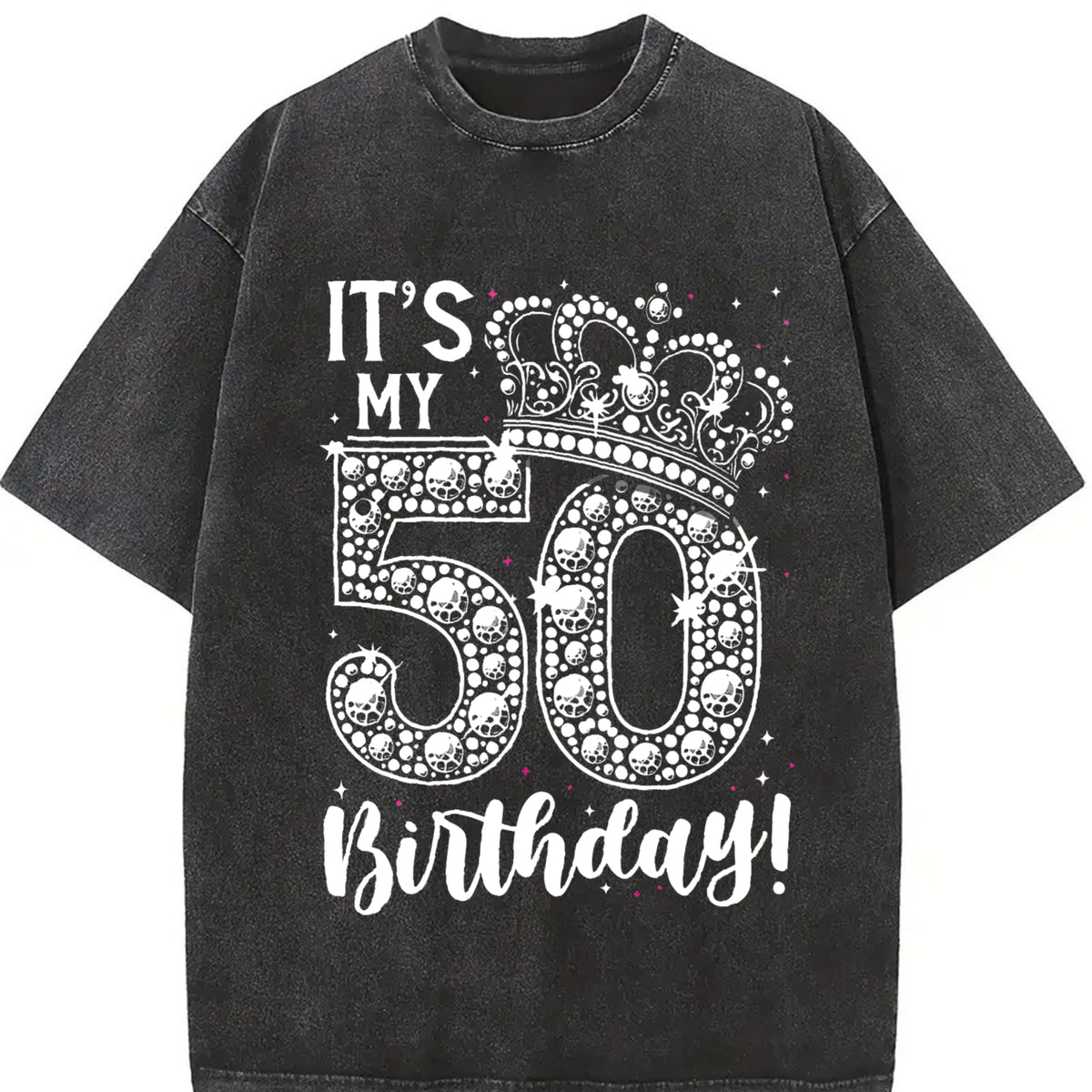 100% Cotton Unisex 50 years old It's my Birthday Funny 50th Birthday Women T-Shirt Casual Top