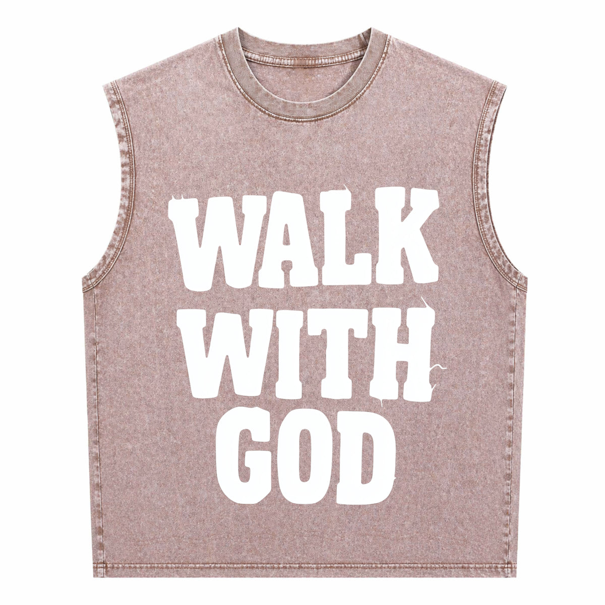 Christian Walk With God Men's Washed Tank Top - product view