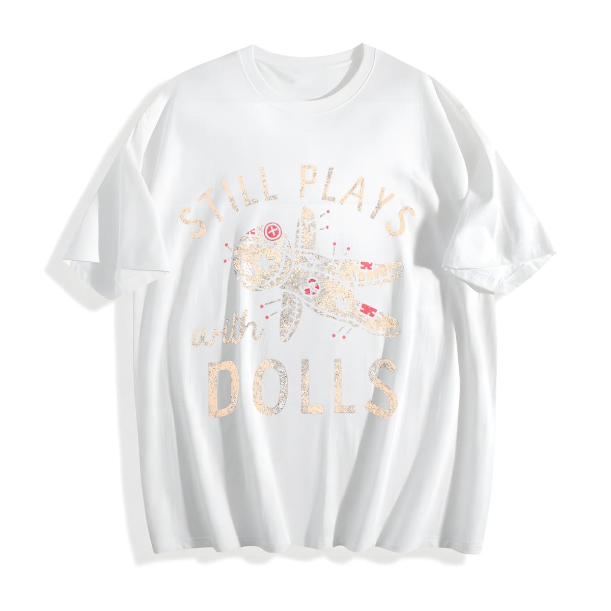 Still Plays With Dolls Funny Creepy Voodoo Curse For Ladies Cotton T-Shirt - product view