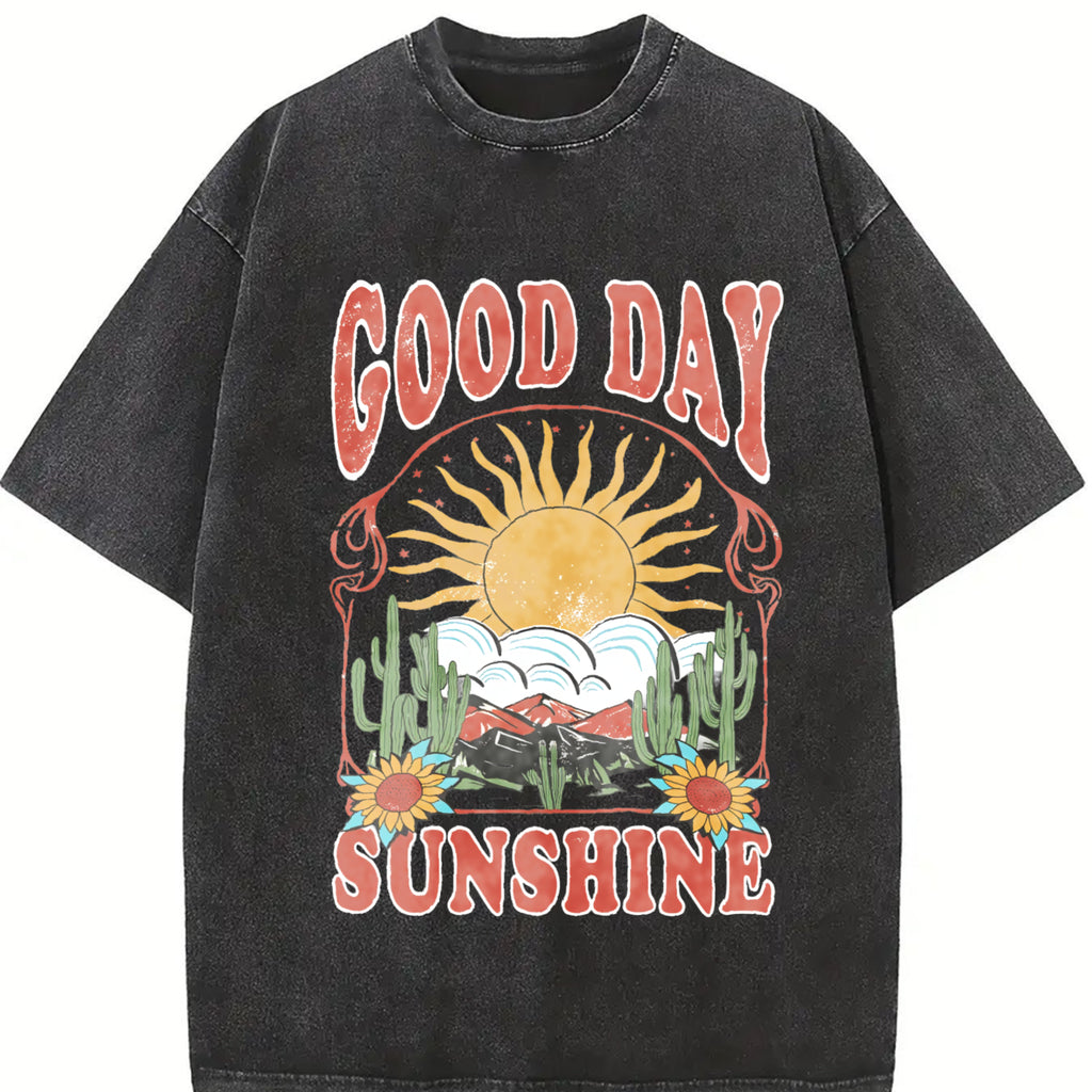 Comfort Colors Tee, Good Day Sunshine Tee,  Sun Graphic Tee, Sun T Shirt, Boho Tee, Retro 70s Style Shirt, Hippie Shirts, Oversized Tee Unisex Fit, Classic Design
