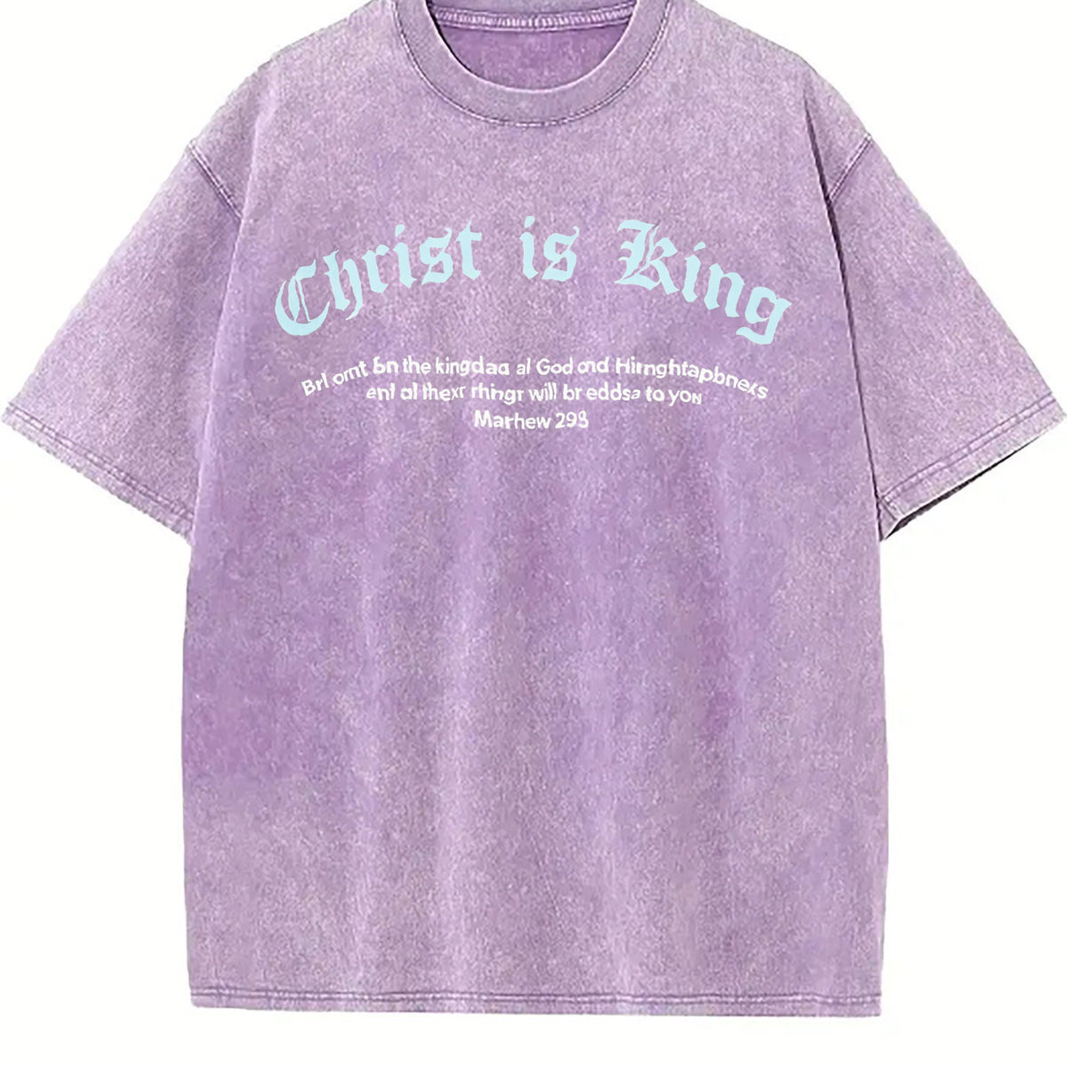 Christ Is King Letter Vintage Washed T-Shirt - product view
