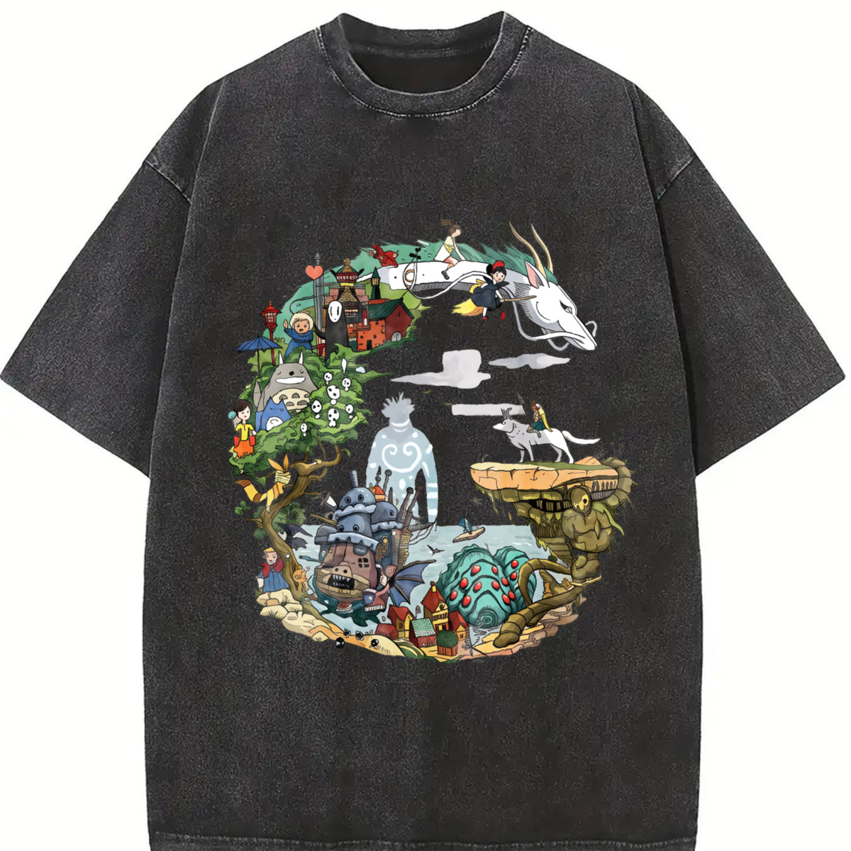valentine shirts Studio Ghibli Anime Streetwear Vintage Graphic Tee Unisex Cotton Crewneck T-Shirt Menswear Womenswear Underwear Streetwear Top Printed Summer Shirts