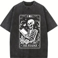 The Reader Tarot Card Shirt, Skeleton Reading Tshirt, Unisex Tarot Card Tee, Book Lover Gift, Bookish Gift,Tarot Lover Gift