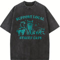 Support Your Local Street Cats Shirt, Retro Unisex Adult T-Shirt, Vintage Raccoon Tshirt, Nostalgia Tee, Funny Raccoon Streetwear Crewneck Womenswear