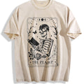 Reader Tarot Card Vintage Washed T-Shirt - Beige