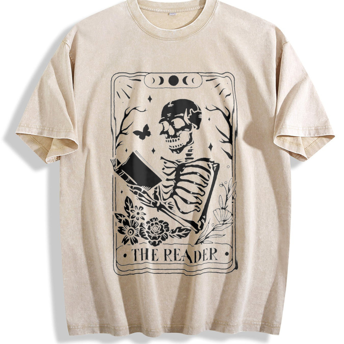 Reader Tarot Card Vintage Washed T-Shirt - Beige