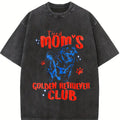 Tired Mom's Golden Retriever Club Unisex Fit Washed T-Shirt Regular Fit Casual Comfort Breathable Short Sleeve Funny T-shirts for Summer Fashion Men&Women's Top for Daily Wear 121210