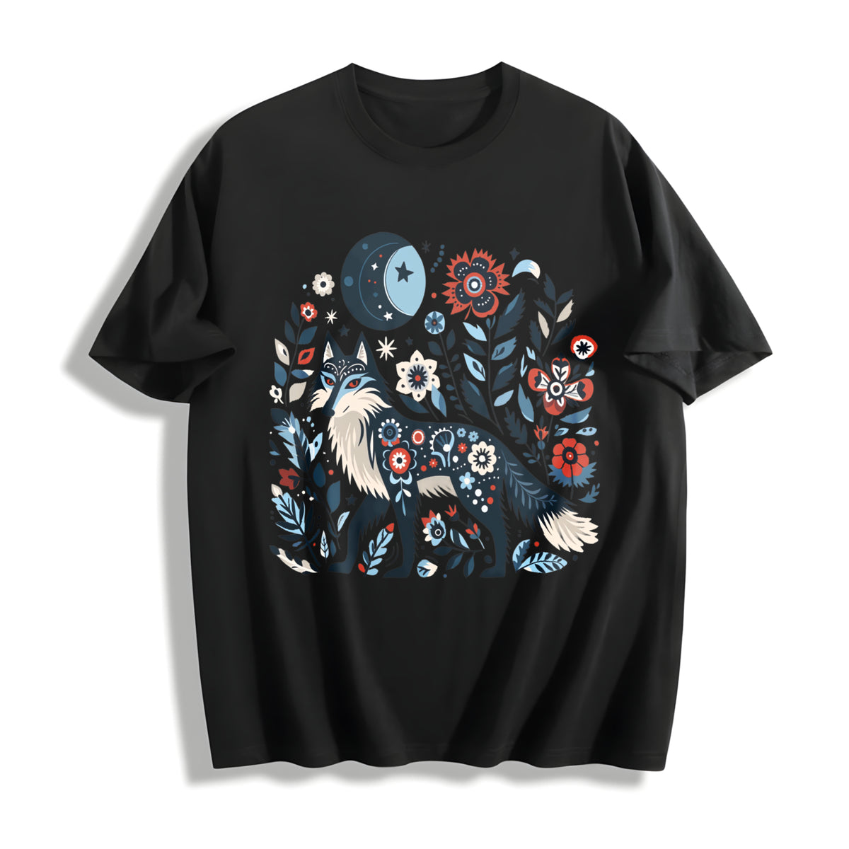 Fox Cotton T-Shirt - Black