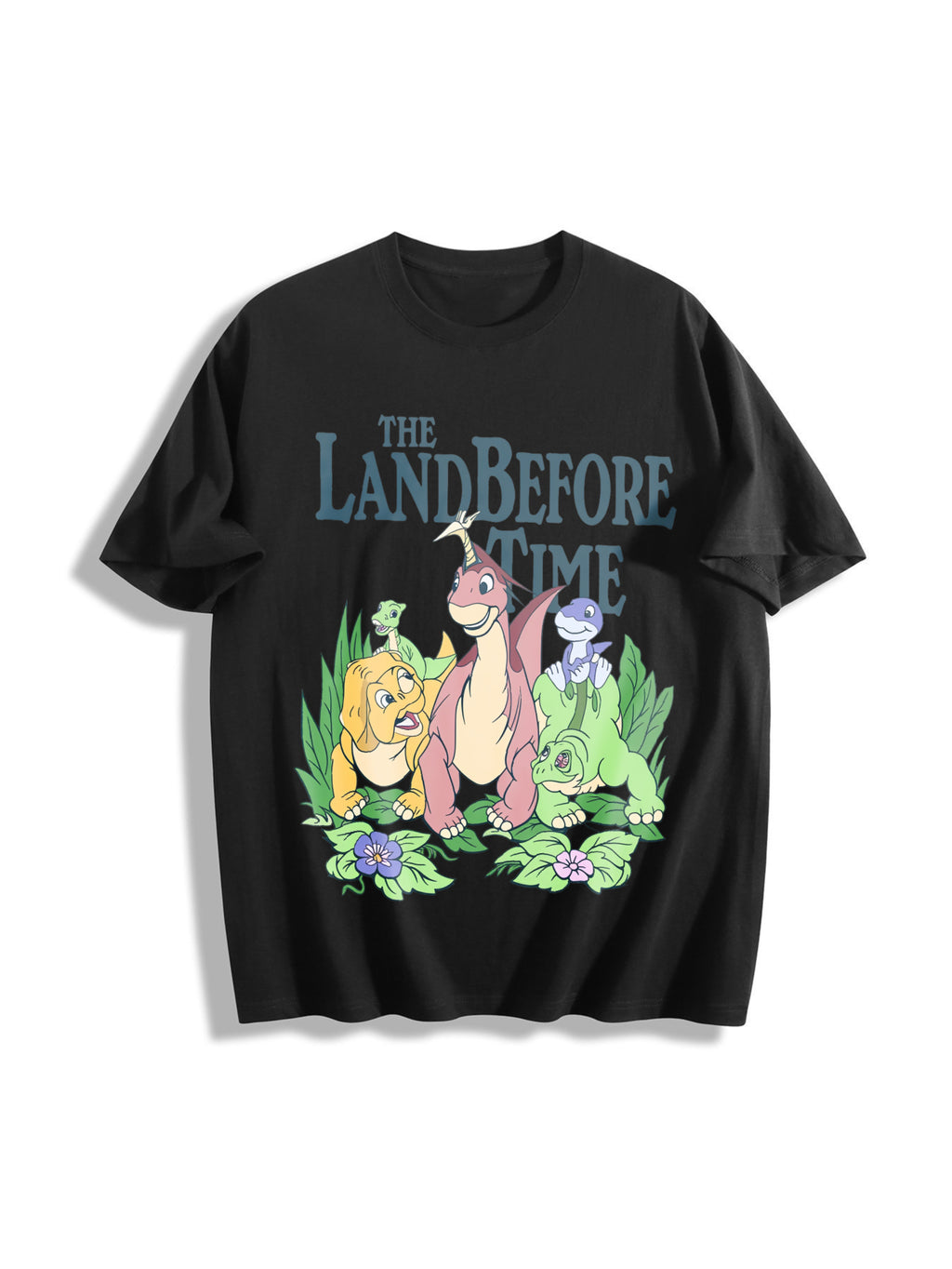 Land Before Time Cotton T-Shirt - Black