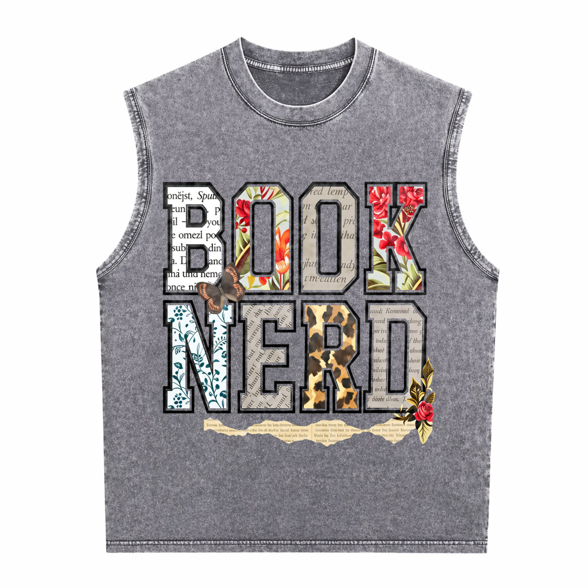 Book Nerd Bookish Lover For Booktok Librarian Idea Men's Washed Tank Top - product view
