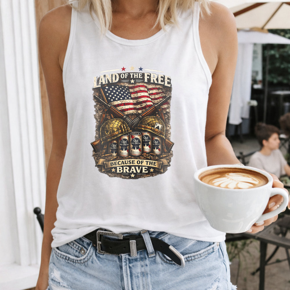 Land Of The Free Because Of The Brave Women's Tank Top - product view