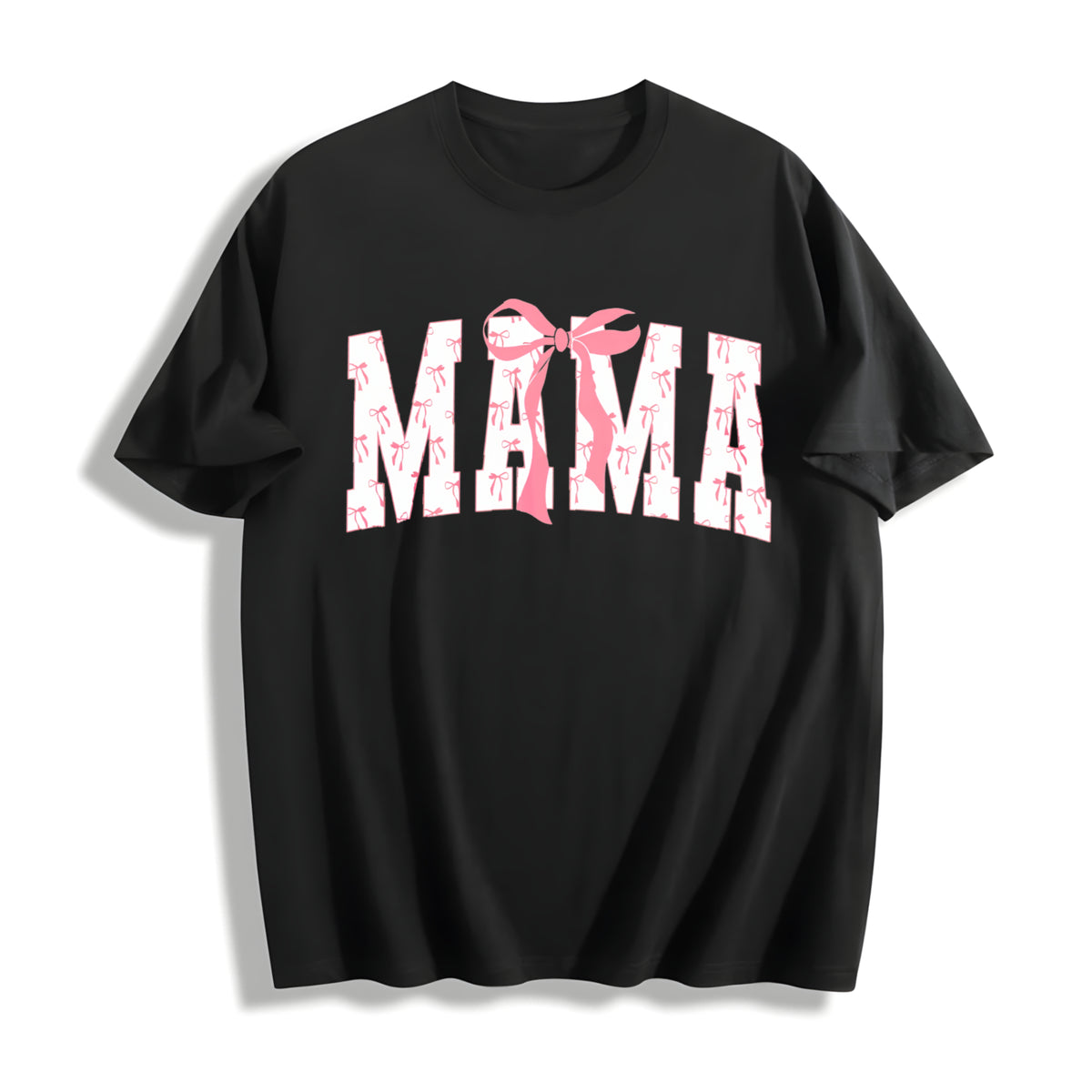 Coquette Bows Mama Cotton T-Shirt - Black