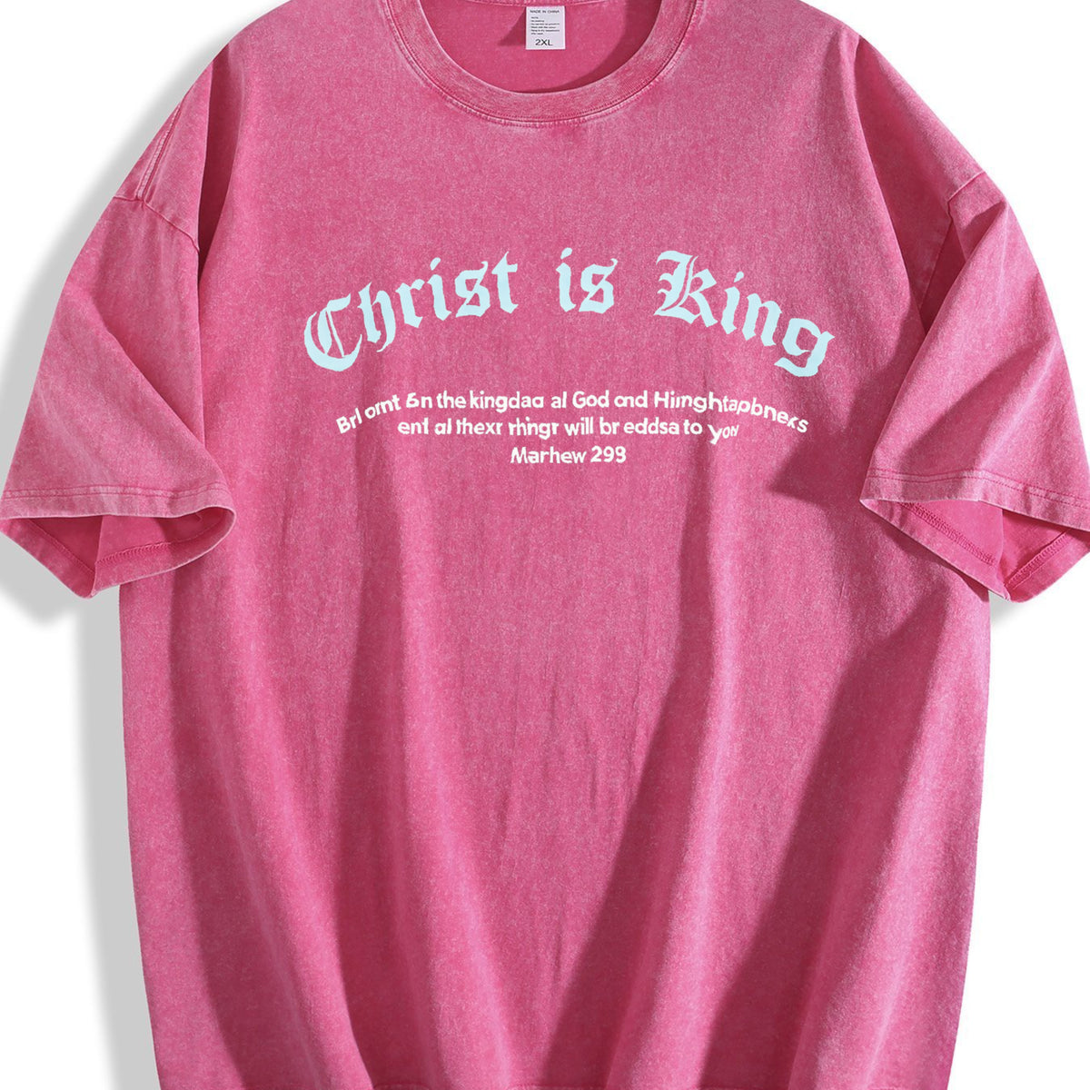 Christ Is King Letter Vintage Washed T-Shirt - product view