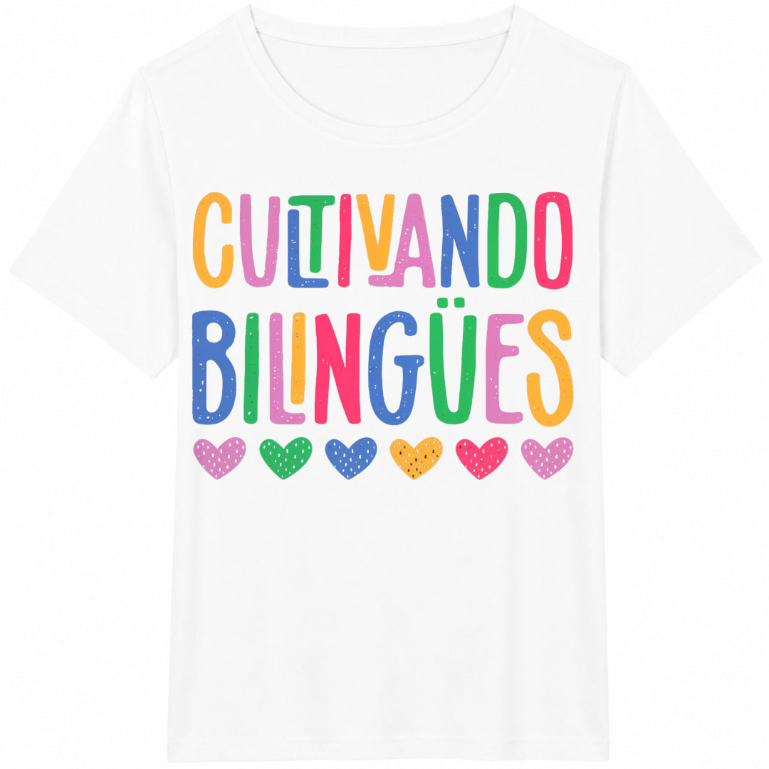 Spanish Alphabet & - Letter - Spanish Language Learning Cotton T-Shirt - product view