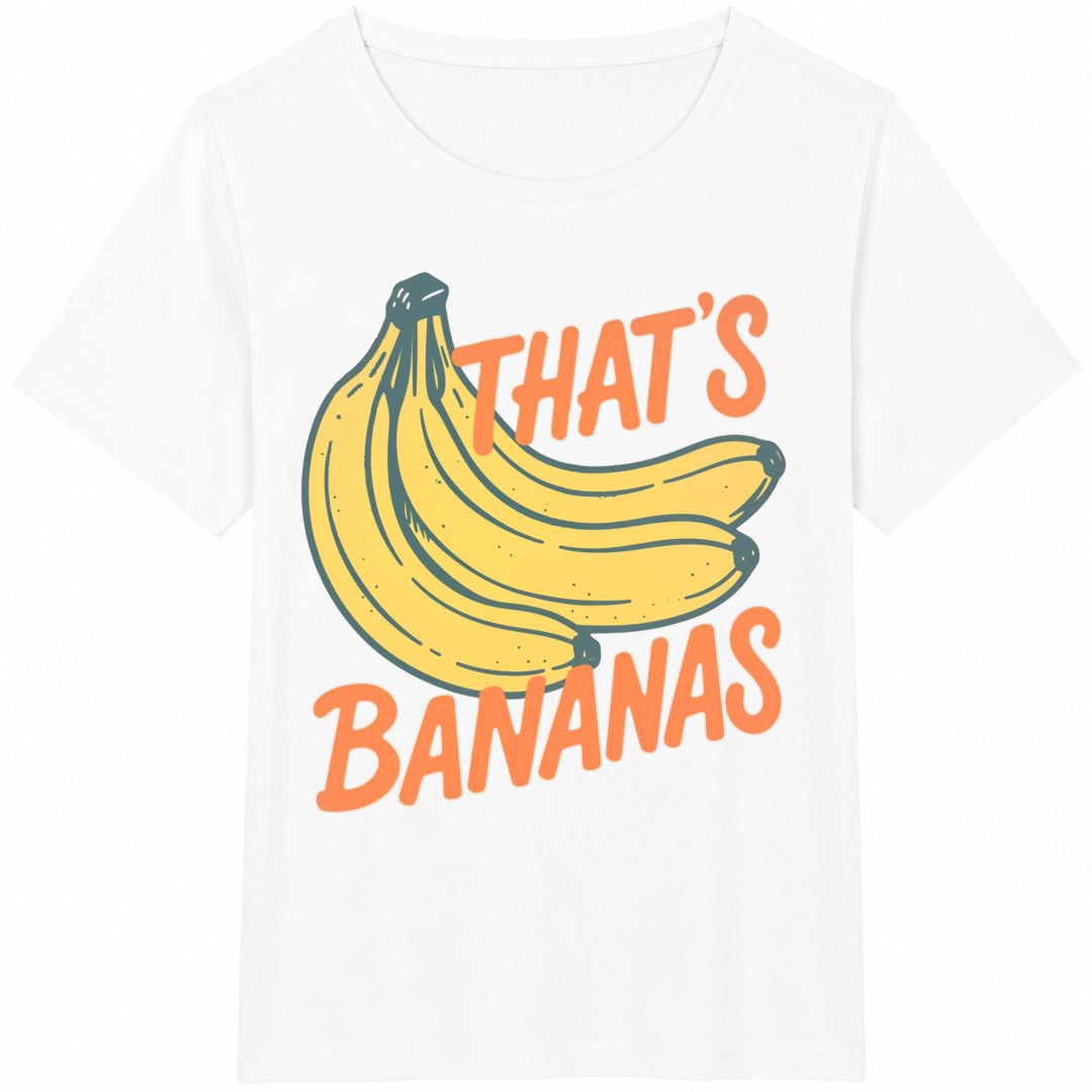 White - Fun Banana Decor Text Cotton T-Shirt - product view