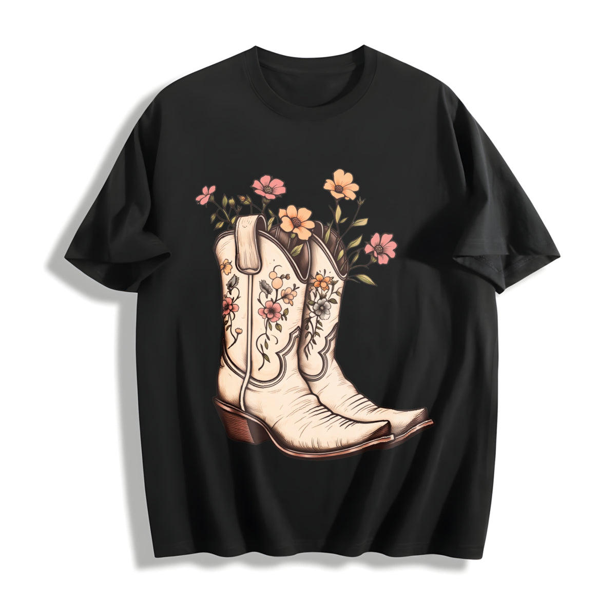 Western Cotton T-Shirt - Black